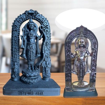 BBA ENTERPRISES BBA Ram Lalla Idol Statue Resin and Mdf,Lord Rama Murti for Home And Office Decorative Showpiece  -  18 cm(Resin, Black)