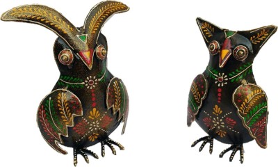 Sancheti Art HandCrafted Set of 2 devil owl Decorative Showpiece  -  16 cm(Iron, Multicolor)