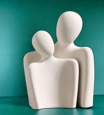 PIHUTIQUE ARTS Abstract Couple Resin Decorative Showpiece Set Decorative Showpiece  -  14 cm(Polyresin, White)