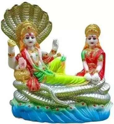 LAKHI HANDICRAFT Laxmi Nayarayan Decorative Showpiece  -  13 cm(Marble, Multicolor)