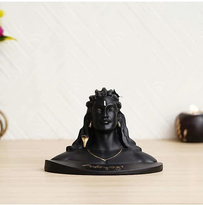 ADIYOGI A21 Art Work Adiyogi Mahadev Shiv Shankara Showpiece for Car Dashboard Gift Item Decorative Showpiece  -  10 cm(Polyresin, Black)