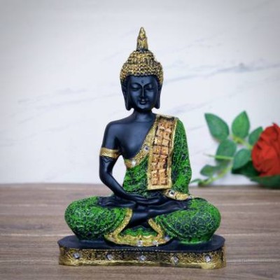 skmultistoreworld skmultistoreworld Showpiece samadhi buddha 22 cm x 15 cm best for home decor Decorative Showpiece  -  7 cm(Resin, Green)