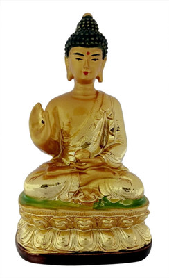 Vastu Art Vastu / Feng Shui / Lord Gautam Buddha in Abhaya Mudra Decorative Showpiece  -  9 cm(Polyresin, Gold)
