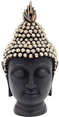 Easy Shop Hub Lord Gautam Buddha Face Head Statue for Home Decor Items Decorative Showpiece  -  14 cm(Polyresin, Black, Gold)