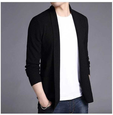 URMILA FASHION Solid Round Neck Casual Men Black Sweater