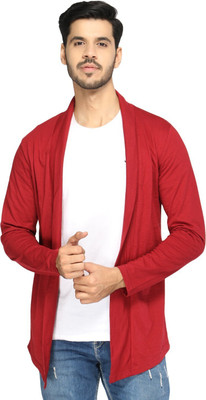 GLITO Solid Men Shawl Neck Red T-Shirt