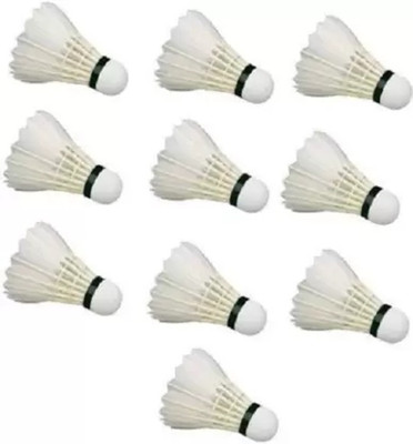 Tahiro White Feather Shuttle Cocks Feather Shuttle  - White(Medium Fast, 78, Pack of 10)