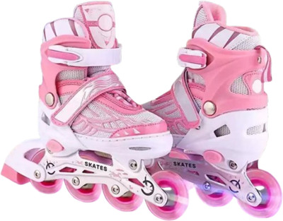 HouseOfCommon New Inline Skates, Adjustable Inline Roller Skates for Boys Kids & Girls In-line Skates - Size 2025-11-08 UK(Pink)