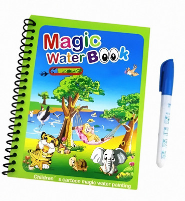 Drazo Magic Water Quick Dry Book (Pack of 1) Water Coloring Book Doodle with Magic Pen Sketch Pad(5 Sheets)