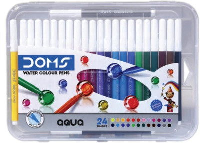 DOMS AQUA Unique push resistant Nib Sketch Pens  with Washable Ink(Set of 1, Multicolor)