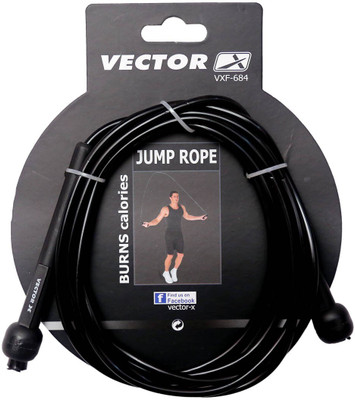 VECTOR X Vxf-684 Freestyle Skipping Rope(Black, Length: 290 cm)