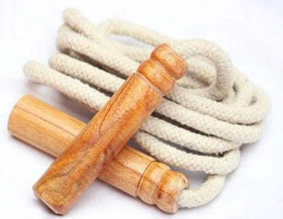 KIPSMARTS best quality cotton Skipping Rope Adjustable 270 cm Freestyle Skipping Rope Freestyle Skipping Rope(Brown, White, Length: 270 cm)