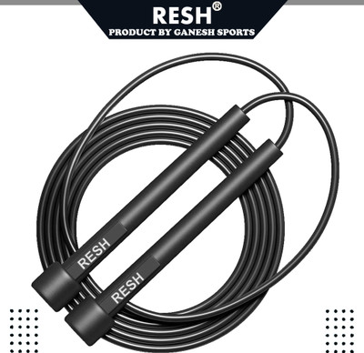 Resh (Black) Adjustable Freestyle Skipping Rope(Length: 275 cm)