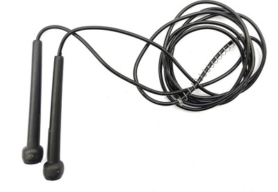 GJSHOP Speed Skipping Rope, Jump Rope With Non-Slip Handle Freestyle Skipping Rope(Black, Length: 265 cm)