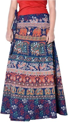 Sahaj Printed Women Wrap Around Multicolor Skirt