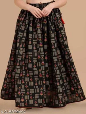 Shantika with logo of S Printed Women Regular Black Skirt