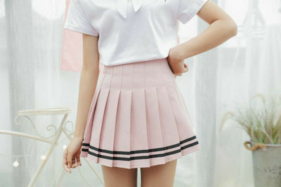 Khalak Self Design Women Pleated Pink Skirt