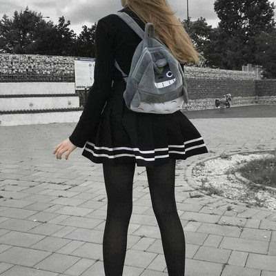 Khalak Striped, Solid Women Pleated Black Skirt
