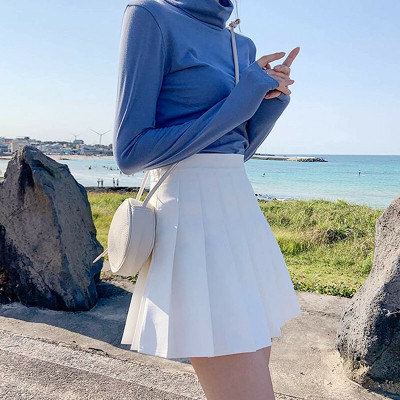 THE MD FASHION Solid Women Pleated White Skirt
