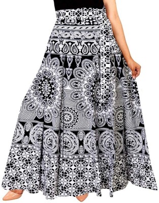 Unique Choice Printed Women Wrap Around White Skirt