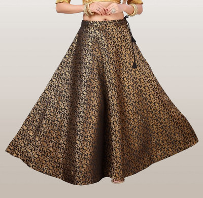 BALAAD CREATION Self Design Women Flared Black Skirt