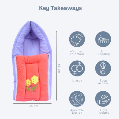 im baby 3 in 1 Baby Sleeping Bag & Carry Nest, Bed Cum Infant Carry Bag (0-6 Month) Sleeping Bag(Purple, Red)