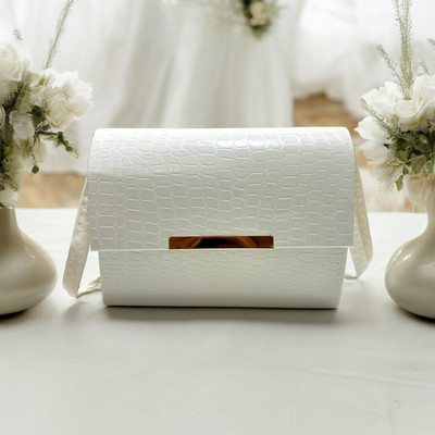 Skorpio Casual White  Clutch