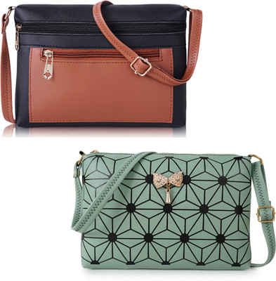 Nevis Black, Green Sling Bag Multicolor Stylish Women Sling Bag