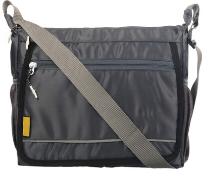 GOOD FRIENDS Grey Sling Bag Nylon Sling Cross Body Travel Office Business Messenger one Side Shoulder Bag