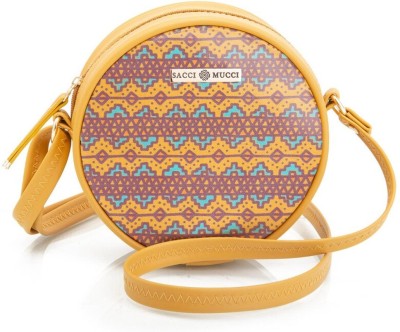 house of common Yellow Sling Bag Round Sling Bag,Women Sling Bag,Crossbody Bag-EthnicTraditional