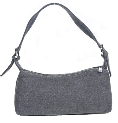 DONICY Grey Sling Bag Denim Baguette shoulder bag
