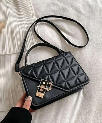 Mummy Collection Black Sling Bag Black Cross Body Ladies Sling bag for Casual formal and Party wear