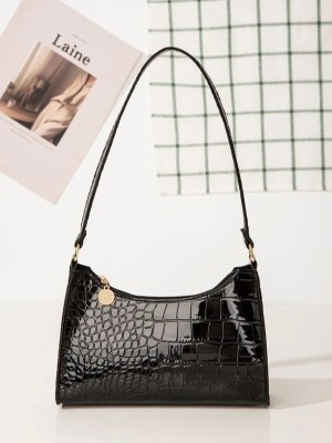 Lookout Fashion Black Sling Bag LF-Women sling bags croc