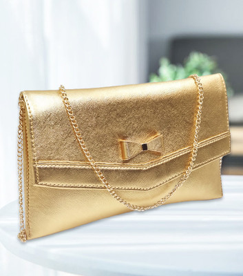 magnifique Gold Sling Bag Bronze Stylish Envelope Women Sling Bag - Regular Size PU