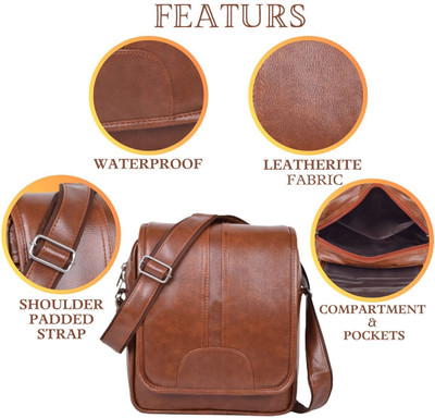 TRUE INDIAN Passport Bag For men & Women One Side Bag Leather Bag Travel Bag Camping Kit