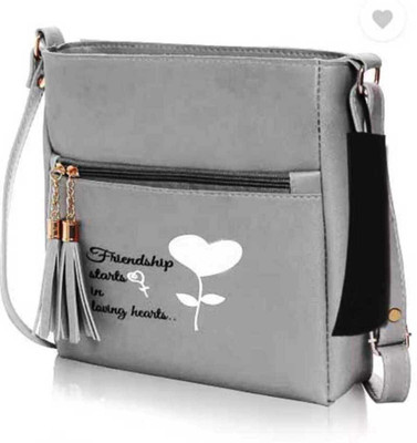 People Creation Grey Sling Bag EXCITED OFFER ON GREY PRINTED SLING BAG FOR GIRLS FOR USE OFFICE,EVENING PARTY,CASUAL ...