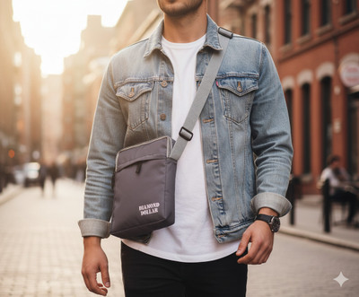 DIAMOND DOLLAR Grey Messenger Bag BOXER 2.5