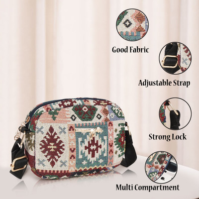 LATNIX Gold Sling Bag Cross body New Design Box Sling Bag -