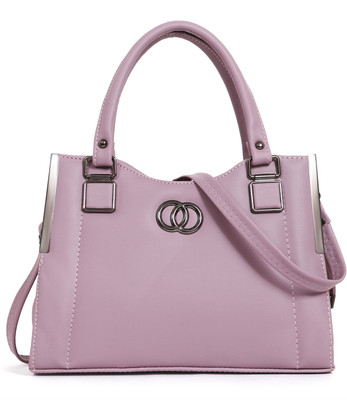 Poonam Enterprises Pink Tote Leather Handbag for Women & girls Premium Tote with Sturdy Handles Metal Clasp