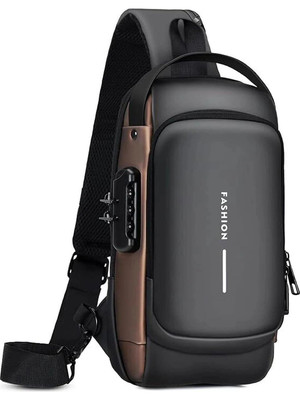 Modinity Black Shoulder Bag Sling Bag for Men |Anti-theft Crossbody Bag USB PU Shoulder Bag