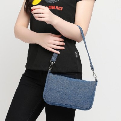 THE PURANI JEANS Blue Sling Bag New design One Side Sling Bags for Girls/Women's Latest Unisex