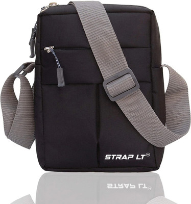 Straplt Black Sling Bag Cross Body Messenger Sling Bag for Men & Women Messenger Bag
