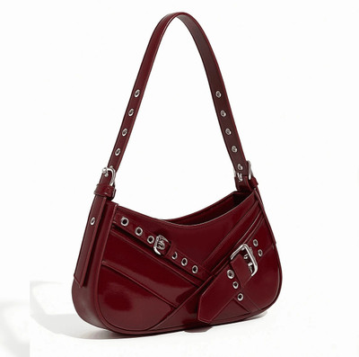 LIZIQI Red Sling Bag Elegant PU Leather Shoulder Bag – Stylish & Durable.