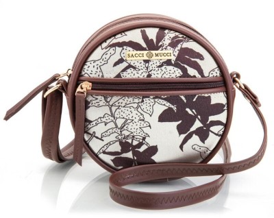 house of common Brown Sling Bag Boxy Shoulder Sling Crossbody Bag , Stylish Sling Bag-Allamanda Floral