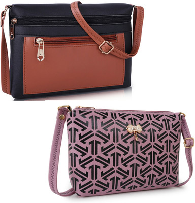 Nevis Black, Pink Sling Bag Stylish Multicolor Women Sling Bag