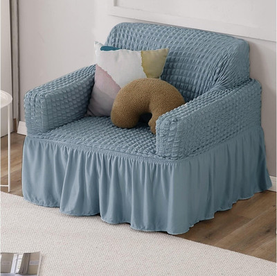 B BESTILO Polyester 1 Seater Sofa Plain Cover(Pack of 1 Grey)