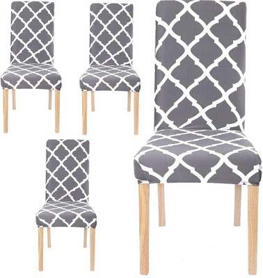 NAYACOLLECTION Polycotton Geometric 1 Seater Chair Cover(Multicolor Pack of 4)