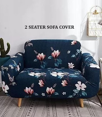 Flipkart SmartBuy Polycotton 2 Seater Sofa Floral Cover(Pack of 1 Blue Lotus)
