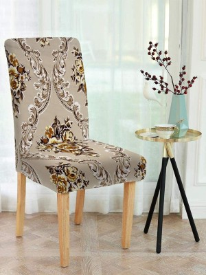 Dakshya Industries Polycotton Floral Chair Cover(Beige Pack of 1)