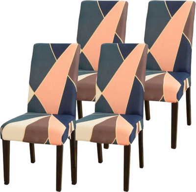 QUIRKYHUB Polycotton Geometric 1 Seater Chair Cover(Multicolor Pack of 4)